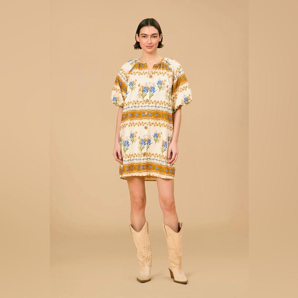 Olivia by Livro Frannie Mini Dress Oversized Boho Cottagecore Hierloom NWT $295 - Picture 2 of 4